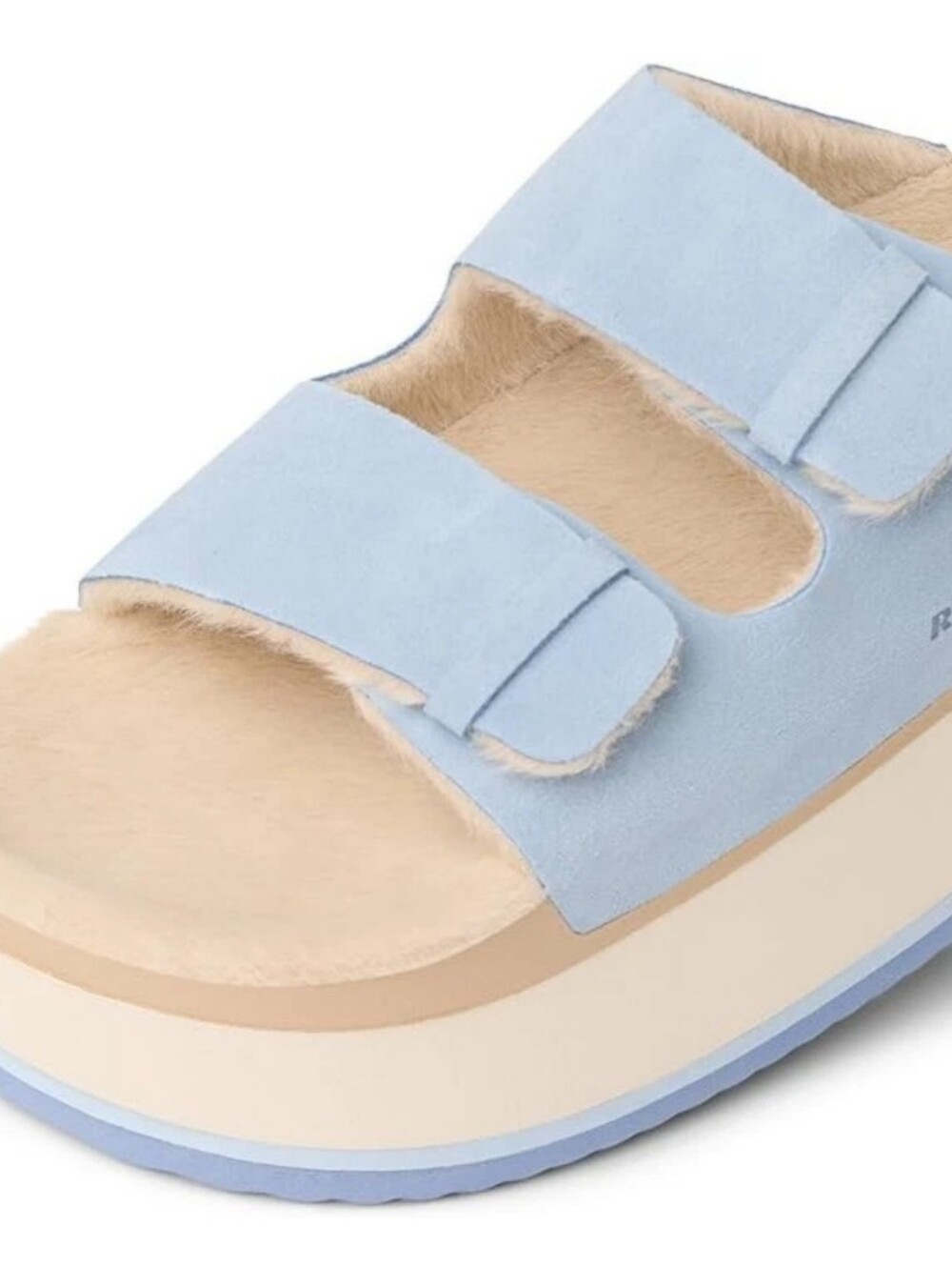 NEW! Reef Light Blue Shearling Platform Slide Mules sz 8 NWT - Picture 7 of 12